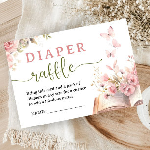 New Chapter Baby Shower Girl Pink Floral Enclosure Card