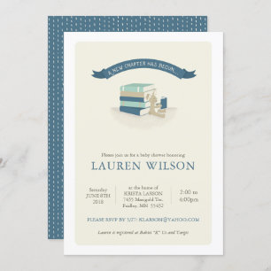 New Chapter Baby Shower Invitation - blue