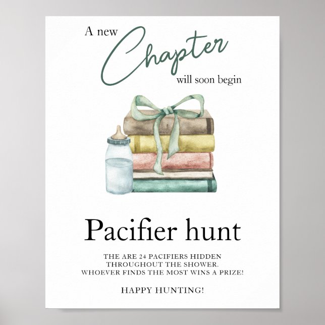 New Chapter baby shower - Pacifier hunt game Poster (Front)