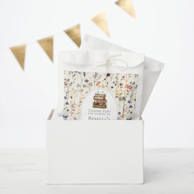 New chapter baby shower watercolor, wildflower favour bags (Party)