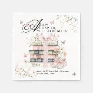 New Chapter Begin Book Wildflower Baby Girl Shower Napkin