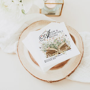 New Chapter Begin Book Wildflower Baby Shower Napkin