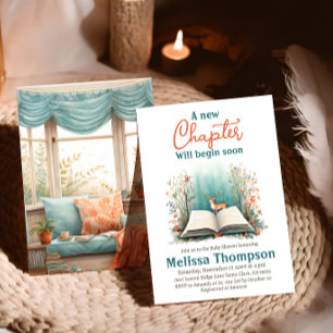 New Chapter Begin Deer Book Baby Shower Invitation