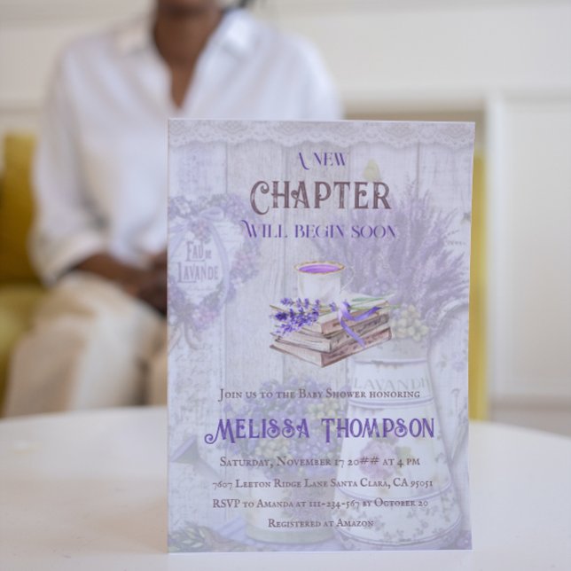 New Chapter Begin Lavender Bouquet Baby Shower Invitation (Creator Uploaded)