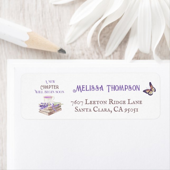 New Chapter Begin Soon Lavender Books Baby Shower (Insitu)