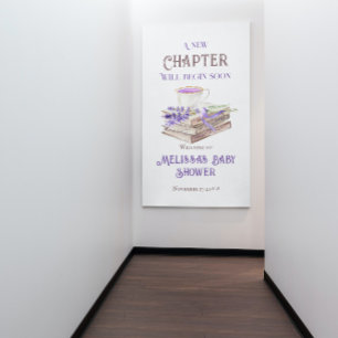 New Chapter Begin Storybook Book Theme Baby Shower Banner