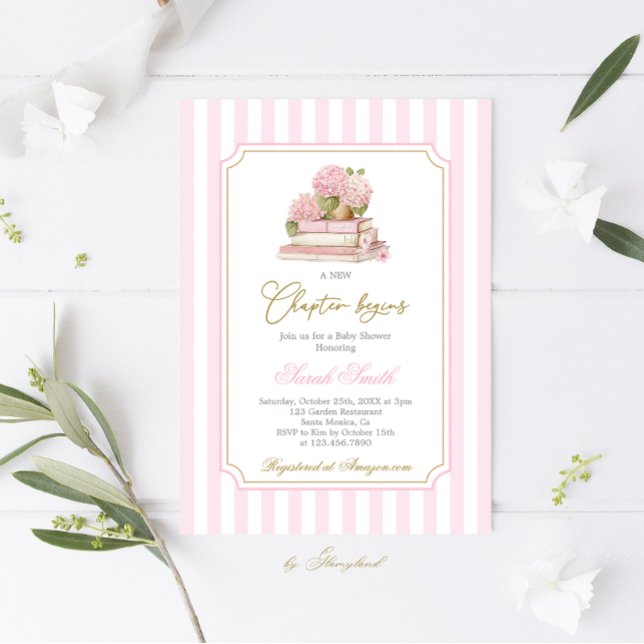 New Chapter Begins Baby Shower Girl Invitation (Creator Uploaded)