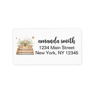 New Chapter Begins Baby Shower Return Address Label
