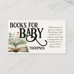 New Chapter Begins Baby Shower Vintage Wildflower Enclosure Card