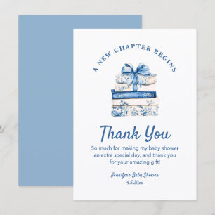 new chapter begins, blue bow books thank you card