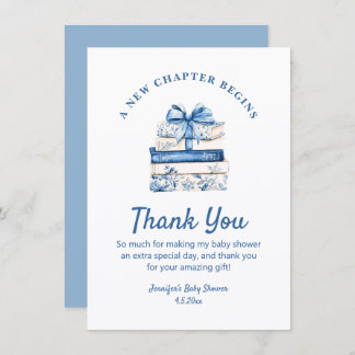 new chapter begins, blue bow books thank you card