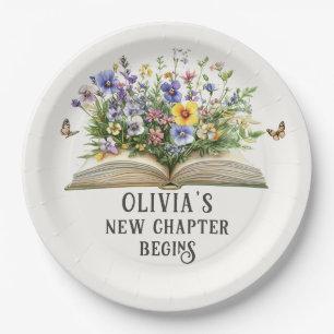 New Chapter Begins Book Baby Shower Paper Plates 