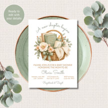 New Chapter Begins Books Baby Shower Invitation