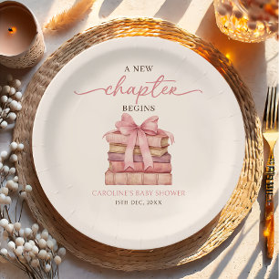 New Chapter Begins Books Baby Shower Paper Plates