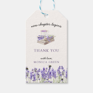 New Chapter Begins Books Lavender Girl Baby Shower Gift Tags