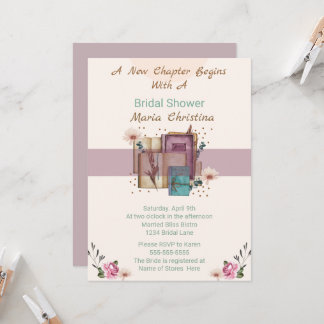 New Chapter Begins Bridal Shower Invitation