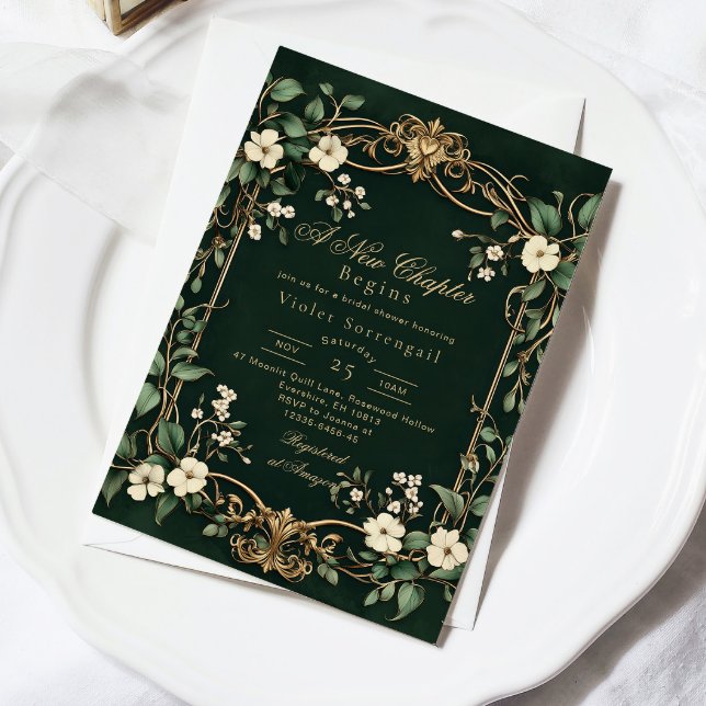 New Chapter begins Fantasy Bridal shower Invitation (Creator Uploaded)