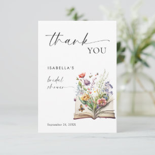 New Chapter Begins Floral Book Bridal Shower Thank You Card