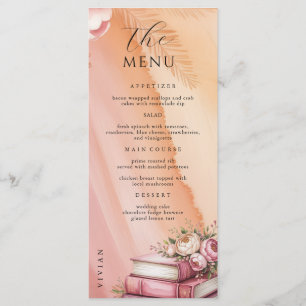 New Chapter Begins Floral Books Baby Shower Menu