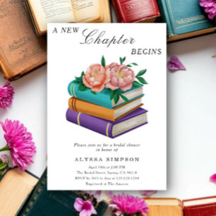 New Chapter Begins Floral Bridal Shower Invitation