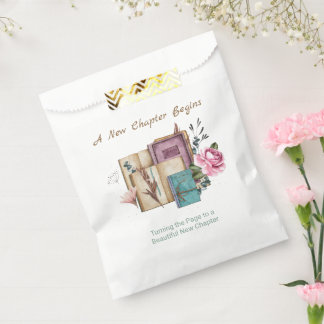 New Chapter Begins Floral New Beginnings Favour Bags