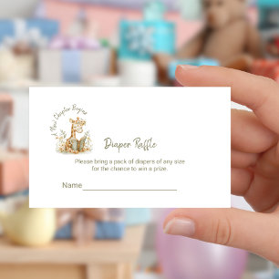 New Chapter Begins Giraffe Diaper Raffle Ticket  Enclosure Card