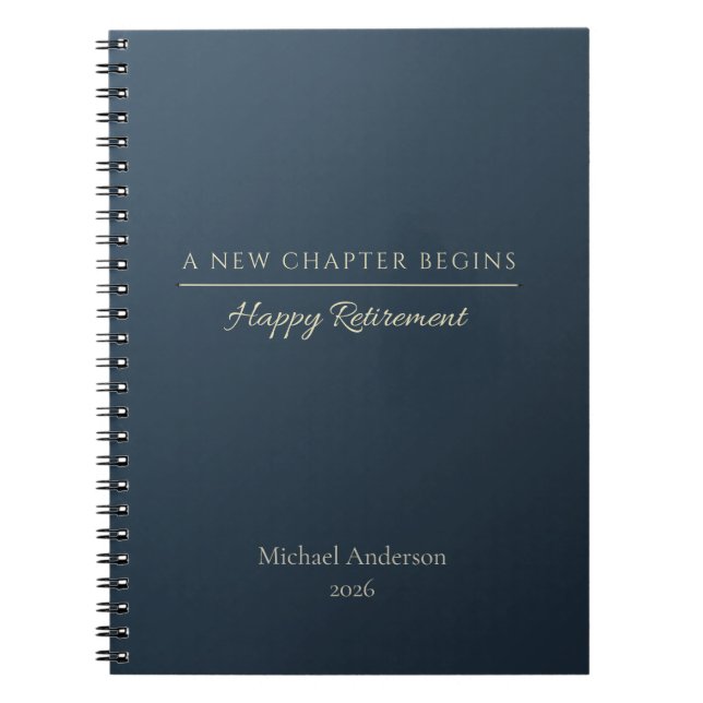 New Chapter Begins Retirement Name Year Notebook (Front)