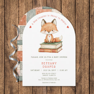 New Chapter Begins Storybook Arch Baby Shower Invitation