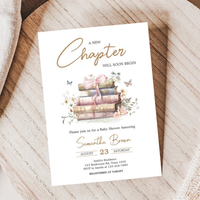 New Chapter Begins Storybook Baby Shower Invitation (Whimsical New Chapter Begins Storybook Baby Shower Invitation)