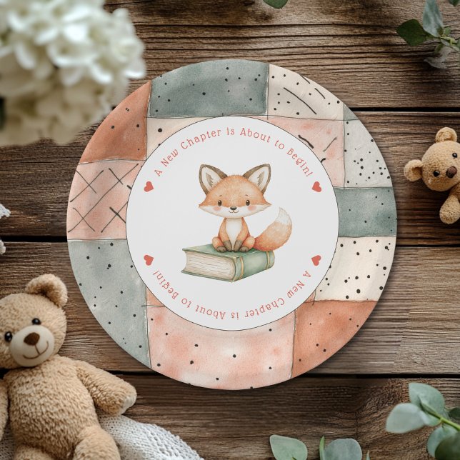 New Chapter Begins Storybook Baby Shower Paper Plate (Creator Uploaded)