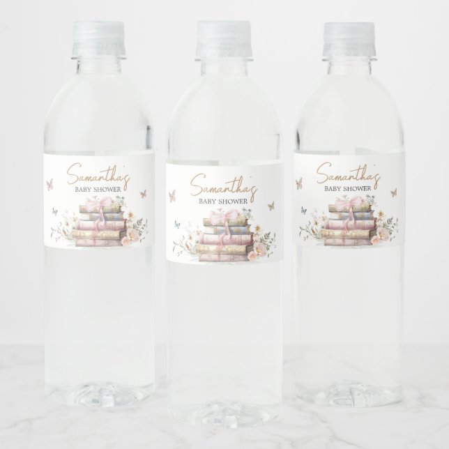 New Chapter Begins Storybook Baby Shower Water Bottle Label (Bottles)