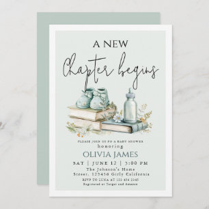 New Chapter Begins Storybook Boy Baby Shower  Invitation