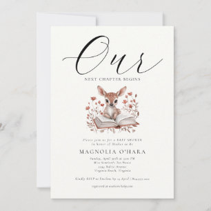 New Chapter Begins Storybook Floral Baby Shower   Invitation