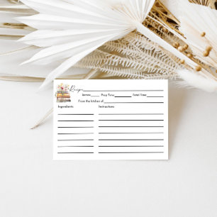New Chapter Begins Wildflower Bridal Shower Recipe Enclosure Card