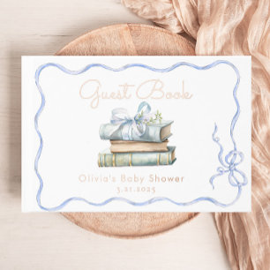 New Chapter Blue Bow Baby Shower Guest Book