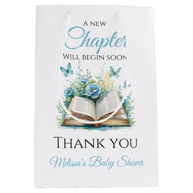 New Chapter Blue Boy Brunch StoryBook Baby Shower Medium Gift Bag (Front)