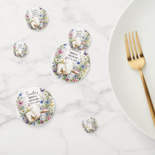 New Chapter Book Butterfly Floral Bridal Shower Confetti