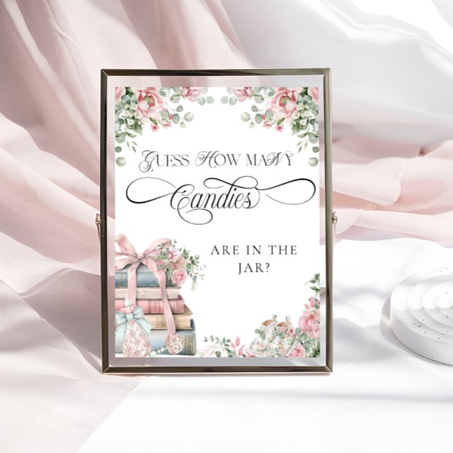 New Chapter Book Girl Baby Shower How Many Candies Poster (Creator Uploaded)
