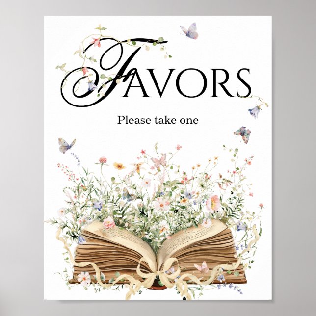 New Chapter Book Theme bridal shower Favours Poster (Front)