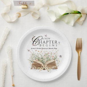 New Chapter Book Theme bridal shower Paper Plate