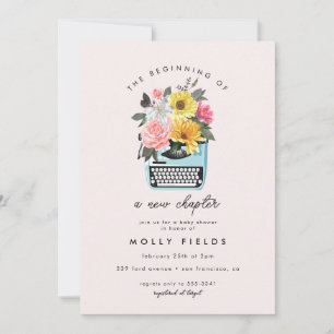 New Chapter Books Literary Writing Baby Shower Invitation