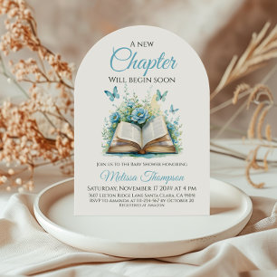 New Chapter Boy Blue Brunch Book Baby Shower Invitation