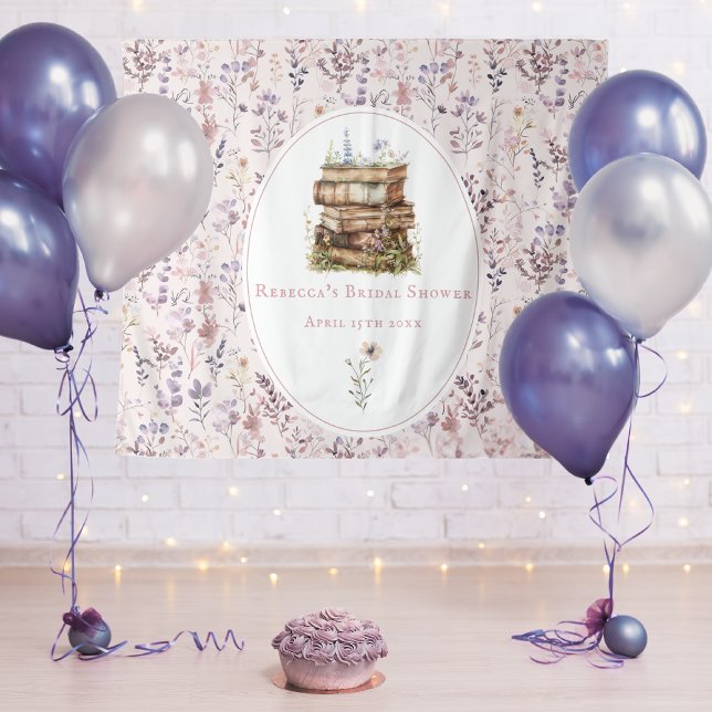 New chapter bridal shower wildflower backdrop tapestry (Creator Uploaded)