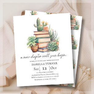 New Chapter Cactus & Books Baby Shower Invitation