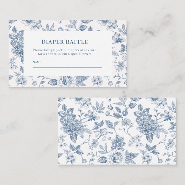 New chapter chinoiserie Baby shower diaper raffle Enclosure Card (Front/Back)