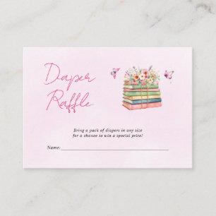 New Chapter Diaper Raffle girl shower pink Enclosure Card