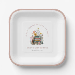 New Chapter Floral Baby Shower Paper Plate
