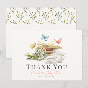 New Chapter Floral Baby Shower Thank You Card