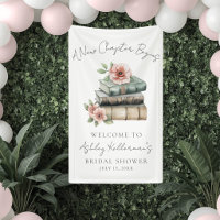 New Chapter Floral Book Bridal Shower Welcome Sign