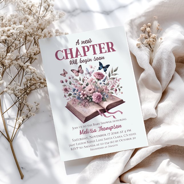 New Chapter Floral Storybook Baby Shower Invitation (Creator Uploaded)